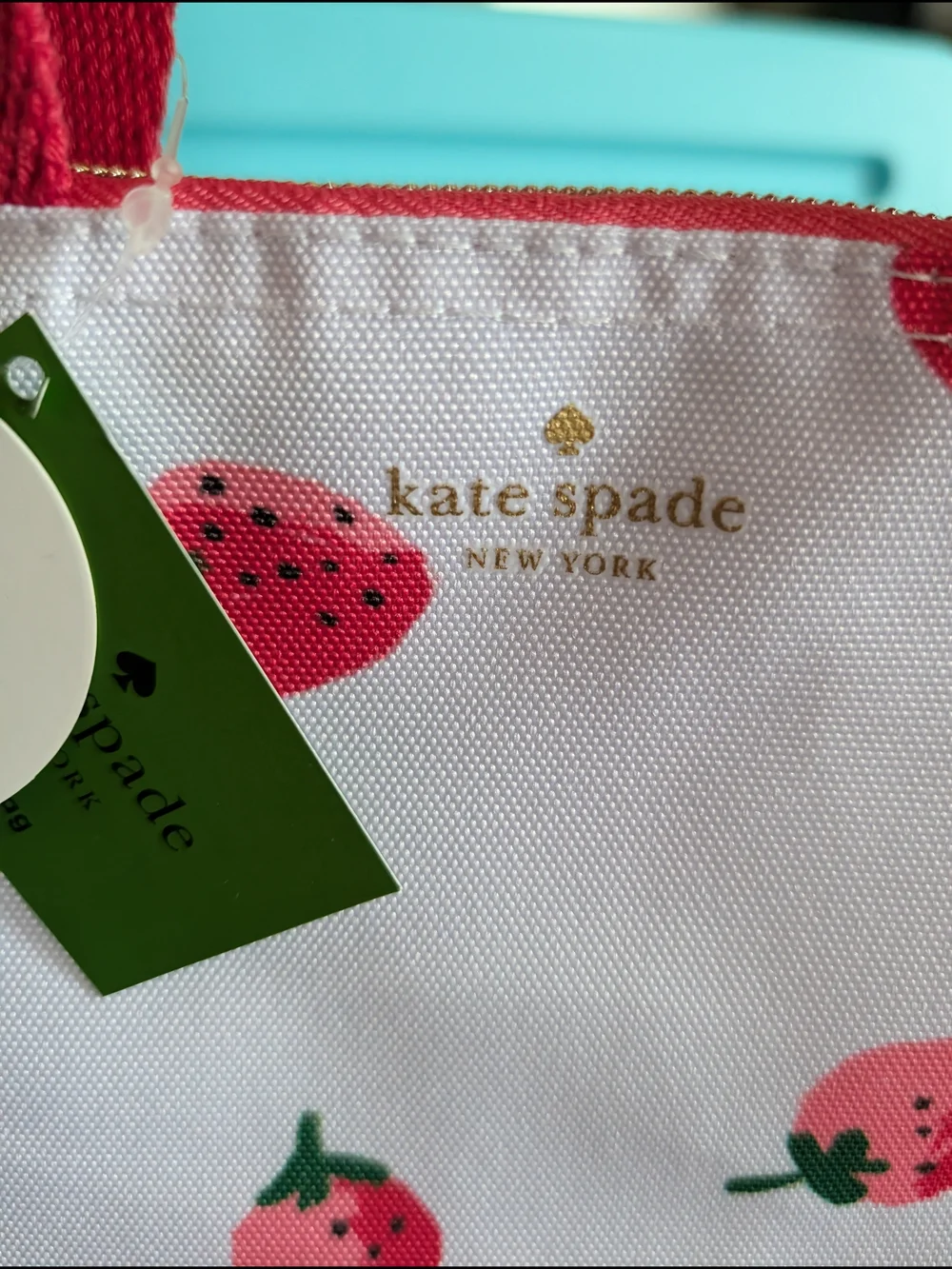 Kate Spade Strawberry Print Lunch Tote  With Storage Container